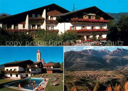 AK / Ansichtskarte Natz_Schabs_Suedtirol Pension Birkenbrunn Freibad Panorama Natz_Schabs_Suedtirol