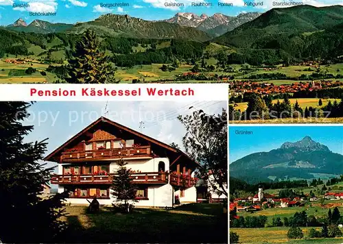 AK / Ansichtskarte Wertach Panorama Pension Koeskessel Gruenten Wertach