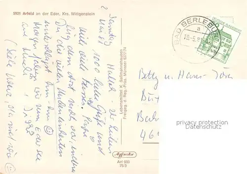 AK / Ansichtskarte Arfeld an der Eder Fliegeraufnahme Arfeld