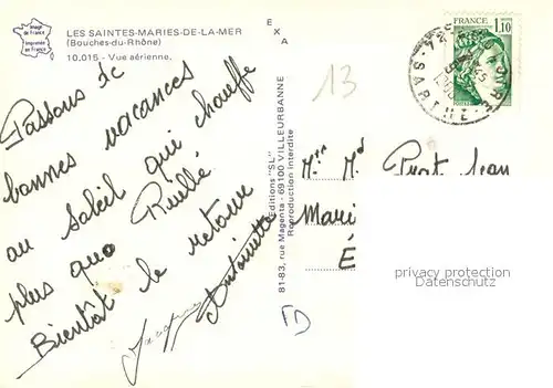 AK / Ansichtskarte Les_Saintes Maries de la Mer Vue aerienne Les
