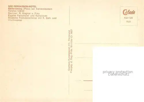 AK / Ansichtskarte Gelterswoog See Terrassenhotel Fliegeraufnahme Gelterswoog