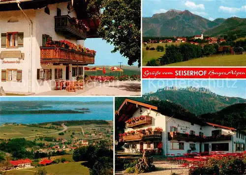 AK / Ansichtskarte Aschau_Chiemgau Restaurant Cafe Pension Seiserhof Landschaftspanorama Chiemsee Alpen Aschau Chiemgau