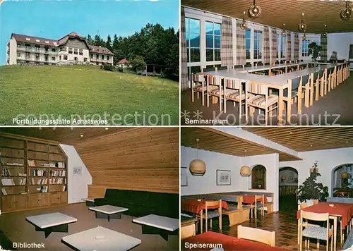 AK / Ansichtskarte Fischbachau Fortbildungsstaette Achatswies Seminarraum Bibliothek Speiseraum Fischbachau