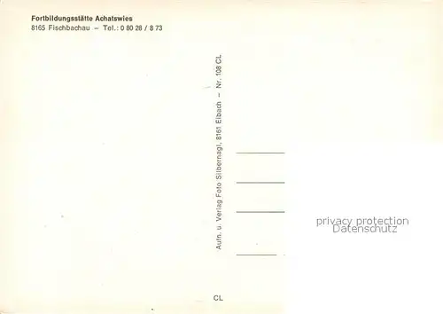 AK / Ansichtskarte Fischbachau Fortbildungsstaette Achatswies Seminarraum Bibliothek Speiseraum Fischbachau