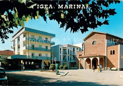AK / Ansichtskarte Igea_Marina Piazzale Santa Margherita e Chiesa Nostro Signore del Sacro Cuore Igea Marina