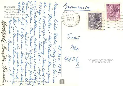 AK / Ansichtskarte Riccione Veduta aerea Riccione