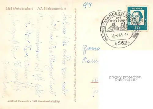 AK / Ansichtskarte Manderscheid_Eifel LVA Eifelsanatorium Manderscheid Eifel