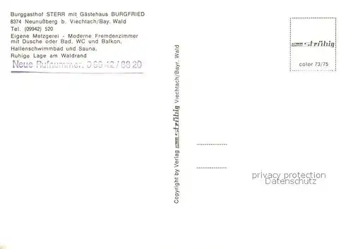 AK / Ansichtskarte Neunussberg Burggasthof Sterr Gaestehaus Burgfried Neunussberg