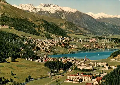 AK / Ansichtskarte St_Moritz_Bad_GR und Dorf Panorama St_Moritz_Bad_GR