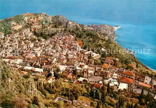 AK / Ansichtskarte Taormina_Sizilien Fliegeraufnahme Taormina Sizilien