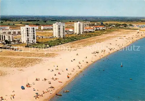 AK / Ansichtskarte Argeles sur Mer La plage et les tours vue aerienne Argeles sur Mer