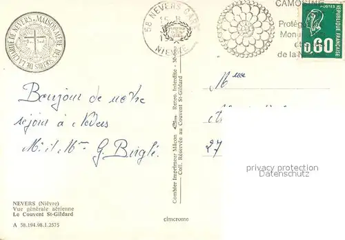 AK / Ansichtskarte Nevers_Nievre Vue aerienne Nevers Nievre