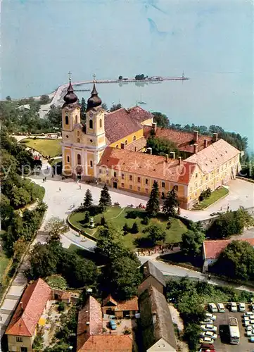 AK / Ansichtskarte Tihany Fliegeraufnahme mit Abteikirche Tihany