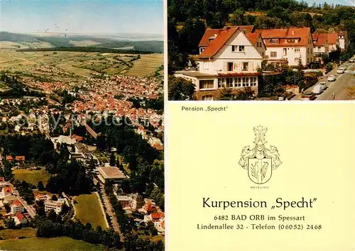 AK / Ansichtskarte Bad_Orb Fliegeraufnahme Kurpension Specht Bad_Orb