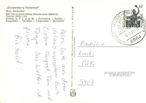 AK / Ansichtskarte Hoeflas_Mittelfranken Gerstackers Ferienhof Gaststube Spielplatz Hoeflas_Mittelfranken