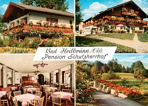 AK / Ansichtskarte Bad_Heilbrunn Pension Schutzherrhof Gaststube Park Bad_Heilbrunn