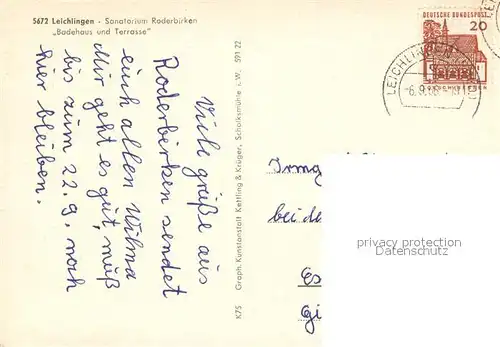 AK / Ansichtskarte Leichlingen_Rheinland Sanatorium Roderbirken Badehaus und Terrasse Leichlingen_Rheinland