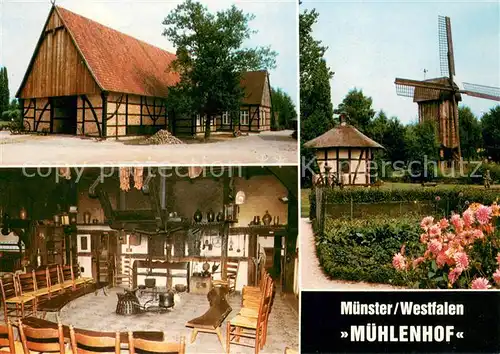 AK / Ansichtskarte Muenster_Westfalen Muehlenhof Gastraum Muehle Muenster_Westfalen