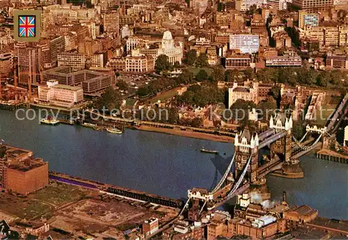 AK / Ansichtskarte London Tower Bridge aerial view London