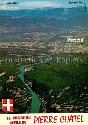 AK / Ansichtskarte Yenne Le Rhone au defile de Pierre Chatel vue aerienne Yenne