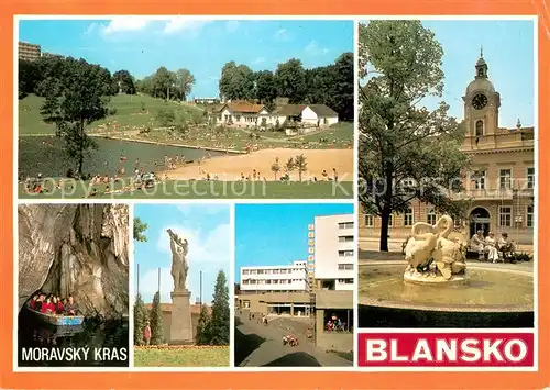 AK / Ansichtskarte Blansko Erholungsgebiet Badesee Hoehle Denkmal Brunnen Einkaufszentrum Blansko