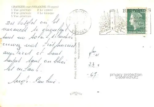 AK / Ansichtskarte Granges sur Vologne Vue generale Centre Kiosque Granges sur Vologne