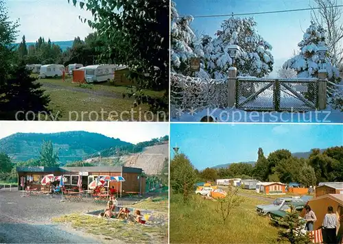 AK / Ansichtskarte Leutesdorf_Rhein Campingplatz im Sommer und im Winter Leutesdorf Rhein