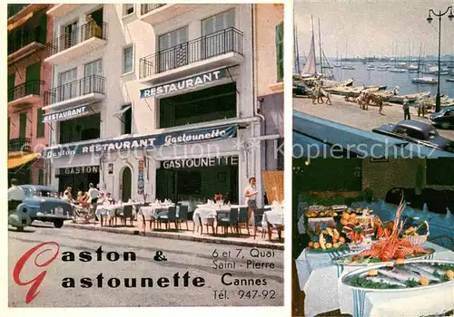 AK / Ansichtskarte Cannes_Alpes Maritimes Restaurant Gaston & Gastounette Buffet Port Cannes Alpes Maritimes