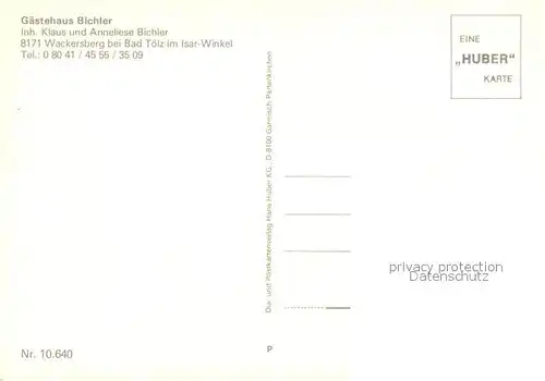 AK / Ansichtskarte Wackersberg_Bad_Toelz Gaestehaus Bichler Gaststube Gaestezimmer Wackersberg_Bad_Toelz