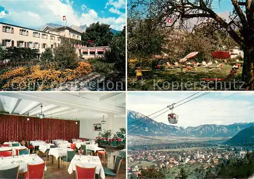 AK / Ansichtskarte Bad_Ragaz_Ragatz Hotel Sandi Liegewiese Speisesaal Pardielbahn 