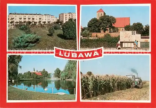 AK / Ansichtskarte Lubawa Plac XXV lecia PRL Kociol przebudowany Park miejski Zmechanizowane prace plowe Lubawa