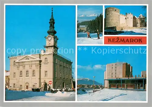 AK / Ansichtskarte Kezmarok Radnica Hotel Start v pozadi Vysoke Tatry Renesancny hrad Sidlisko Kezmarok