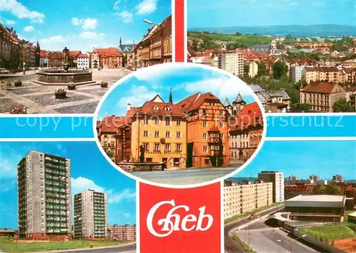 AK / Ansichtskarte Cheb_Eger Teilansichten Panorama Hochhaeuser 