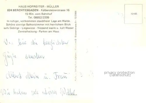 AK / Ansichtskarte Berchtesgaden Haus Hofreiter Mueller Berchtesgaden