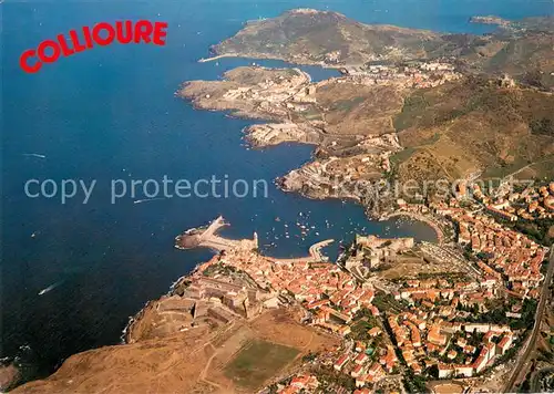 AK / Ansichtskarte Collioure Vue generale aerienne La Cote Rocheuse avec le Fort St Elme et Port Vendree Collioure