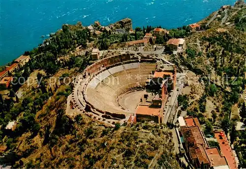 AK / Ansichtskarte Taormina_Sizilien Teatro Greco Fliegeraufnahme  Taormina Sizilien