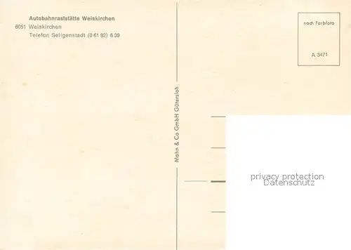 AK / Ansichtskarte Weiskirchen_Offenbach_Main Autobahnraststaette Weiskirchen_Offenbach