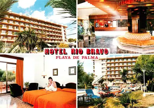AK / Ansichtskarte Playa_de_Palma_Mallorca Hotel Rio Bravo Foyer Gaestezimmer Pool Playa_de_Palma_Mallorca