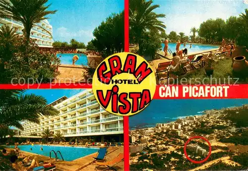AK / Ansichtskarte Can_Picafort_Mallorca Hotel Gran Vista Swimming Pools Fliegeraufnahme  Can_Picafort_Mallorca