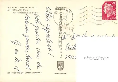 AK / Ansichtskarte Vernon_Eure Vue aerienne sur la Seine Vernon Eure