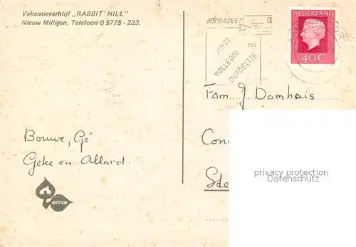 AK / Ansichtskarte Nieuw_Milligen Vakantieverblijf Rabbit Hill 