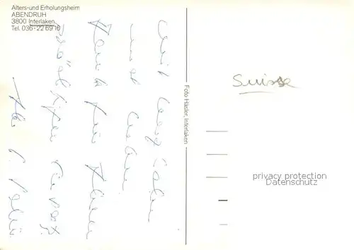 AK / Ansichtskarte Interlaken_BE Alters  und Erholungsheim Abendruh Interlaken_BE