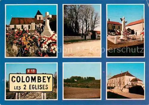 AK / Ansichtskarte Colombey les Deux Eglises Tombe de la famille de Gaulle Entree de la Boisserie Monument aux Morts la Mairie Colombey les Deux Eglises