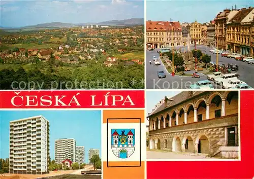 AK / Ansichtskarte Ceska_Lipa_Boehmisch_Leipa Panorama Motive Innenstadt Hochhaeuser Arkaden Ceska_Lipa_Boehmisch_Leipa