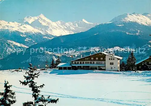 AK / Ansichtskarte Montana_Crans Hotel du Lac et les Alpes Valaisannes en hiver Montana Crans