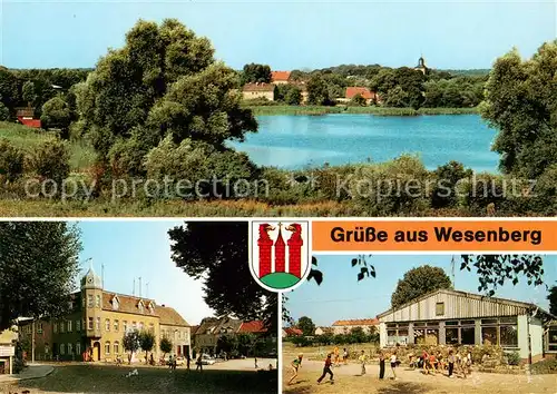 AK / Ansichtskarte Wesenberg_Mecklenburg Woblitzsee Markt Polytechnische Oberschule Wesenberg_Mecklenburg