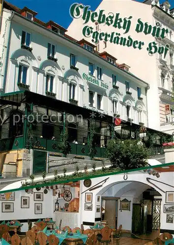 AK / Ansichtskarte Karlovy_Vary_Karlsbad Chebsky dvur Hotel Restaurant Egerlaender Hof 