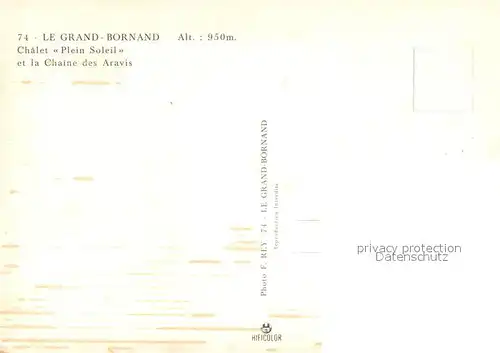 AK / Ansichtskarte Le_Grand Bornand Chalet Plein Soleil et la Chaine des Aravis Le_Grand Bornand