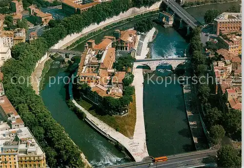 AK / Ansichtskarte Roma_Rom Isola Tiberina veduta aerea Roma_Rom