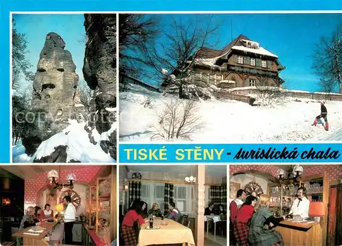 AK / Ansichtskarte Tiske_Steny Turisticka chata Berghotel Restaurant Felsen Tiske_Steny